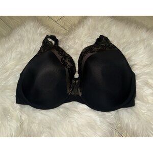 Olga GF7961A Cloud 9 Full Figure Underwire Bra Lined Lace Womens 38DD Black